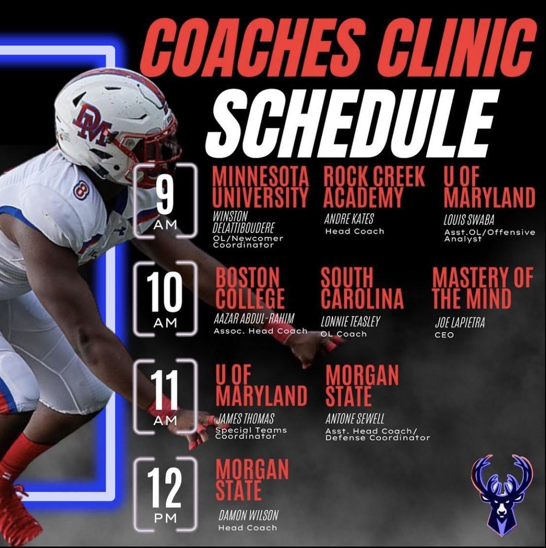 DeMatha Football Coaches Clinic Flyer Guest Names 2023 IMG 4106 